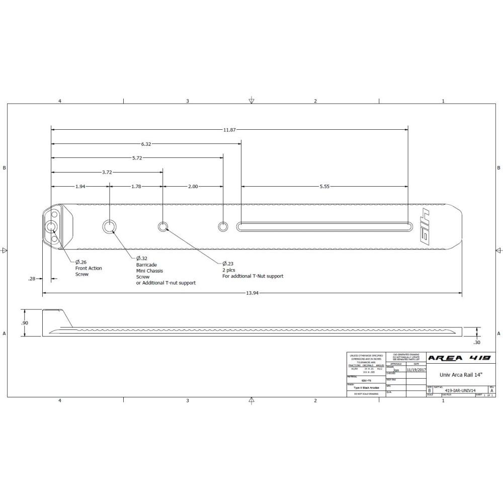 Area 419 ARCALOCK 12" Universal Barricade Rail Kit with Clamp