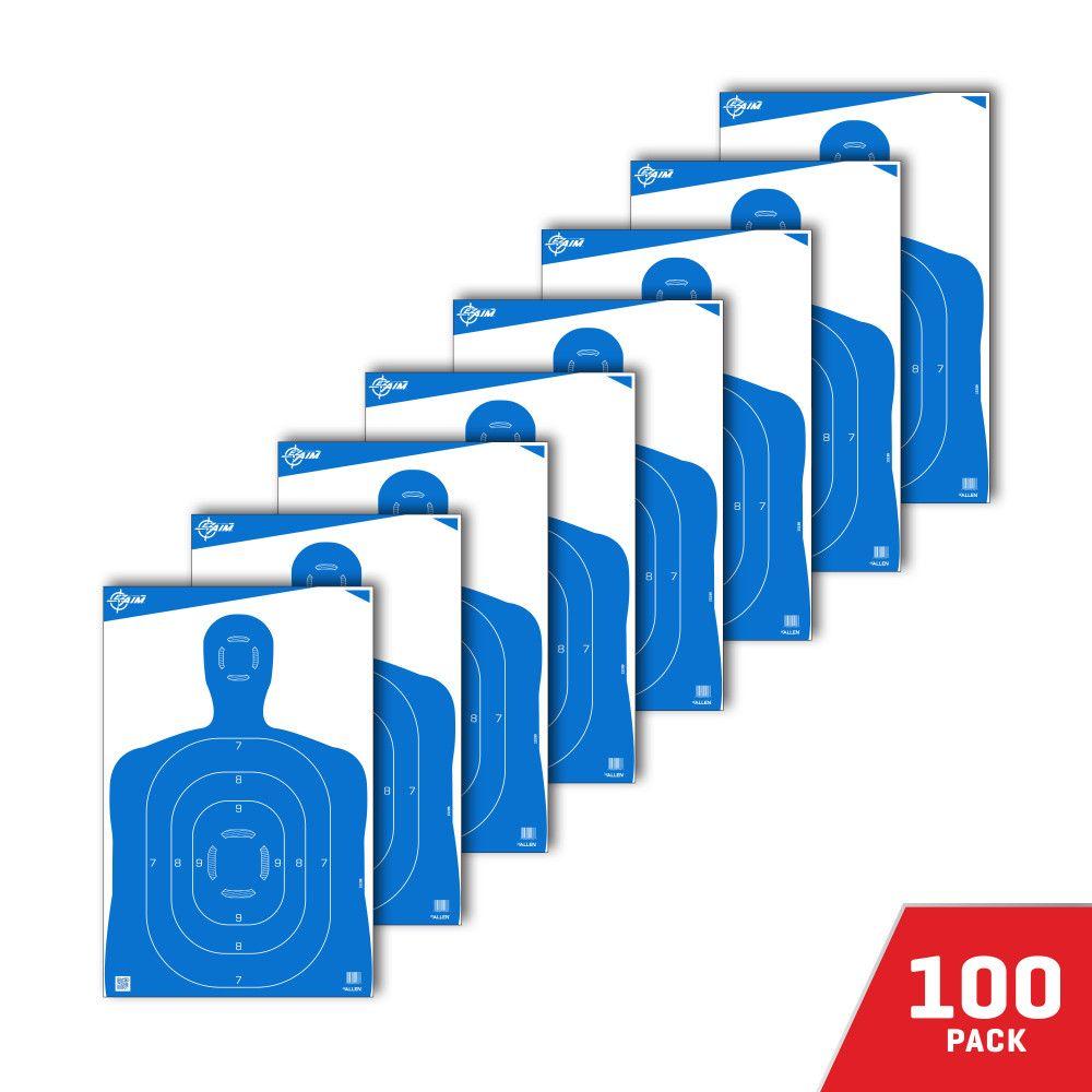 Allen EZ-Aim Silhouette Paper Shooting Targets 23"W x 35"H Blue 100/ct