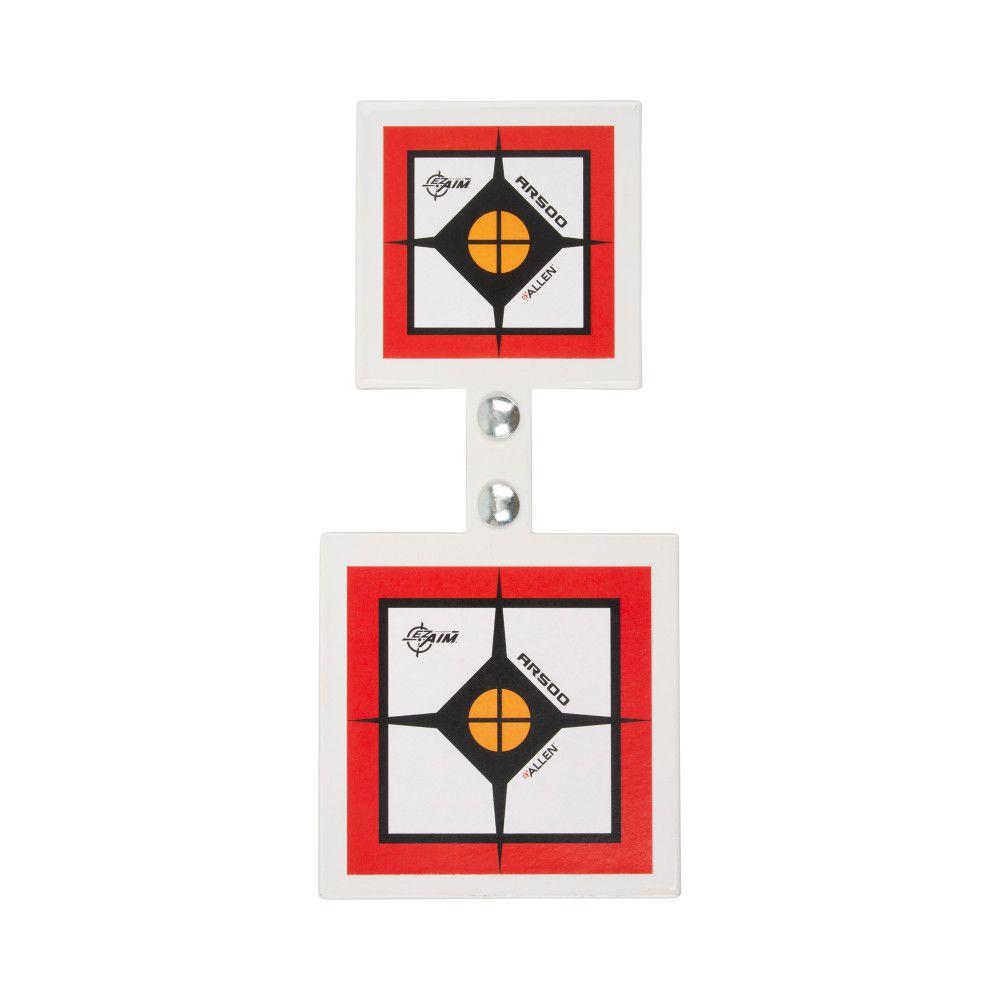 Allen EZ-Aim Hardrock AR500 Square Spinner Targets & Stand for Rimfire Rounds & Centerfire Pistols 9.5"W x 22.75"H White/Red/Black