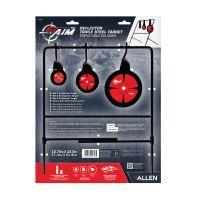 EZ-Aim Triple Deflector Spinner Target System Rimfire .22 Cal. & Air Guns 10.75"W x 12.5"H - Black/Red