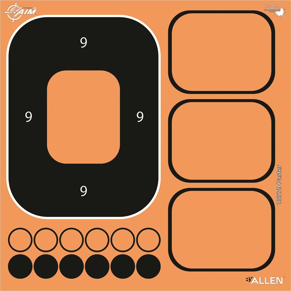 Allen EZ Aim Adhesive Splash Handgun Training Kit 14x22" with Stand