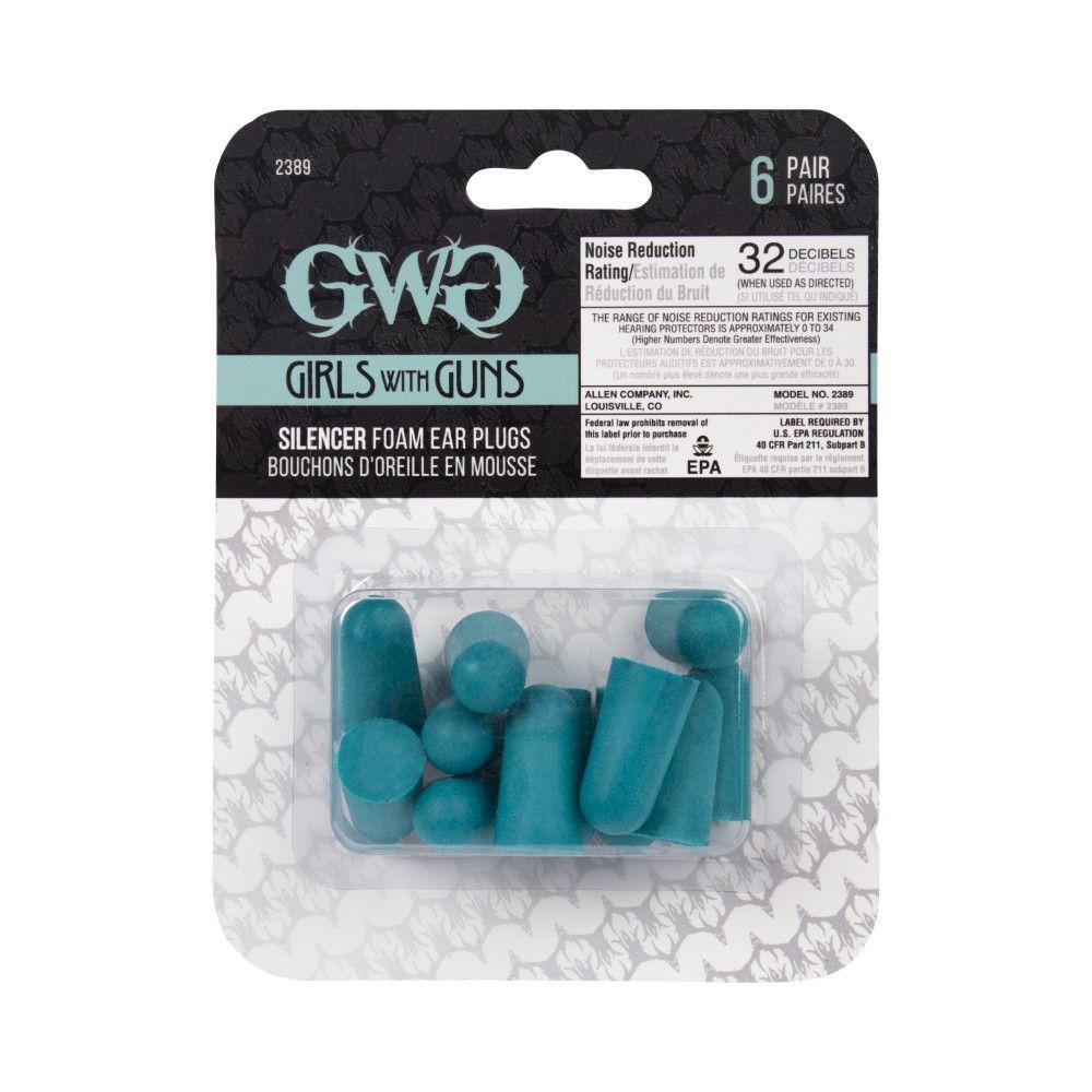 Girls With Guns Silencer Foam Earplugs 32 dB NRR 6-Pairs per Pack - Teal