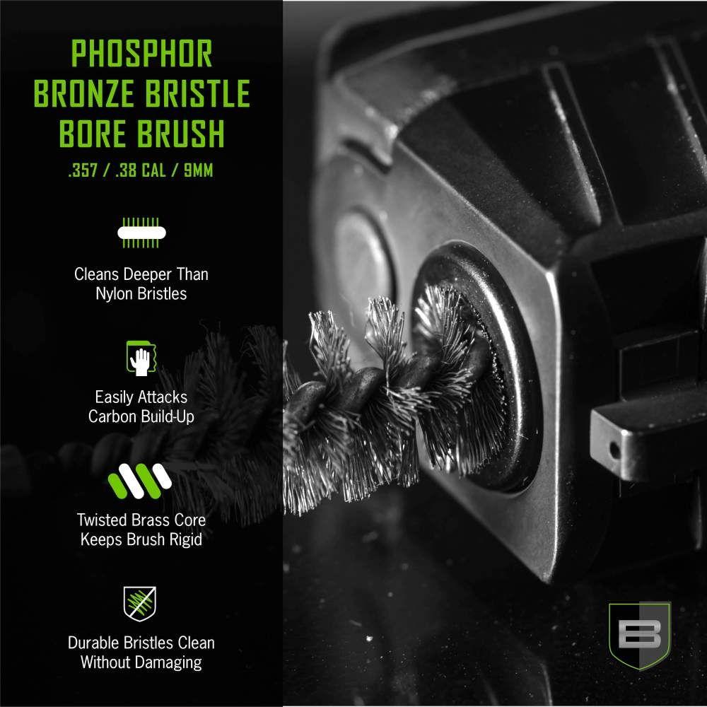 Breakthrough Clean Technologies Phosphorus Bronze Bristle Bore Brush 357/.38/9mm Luger