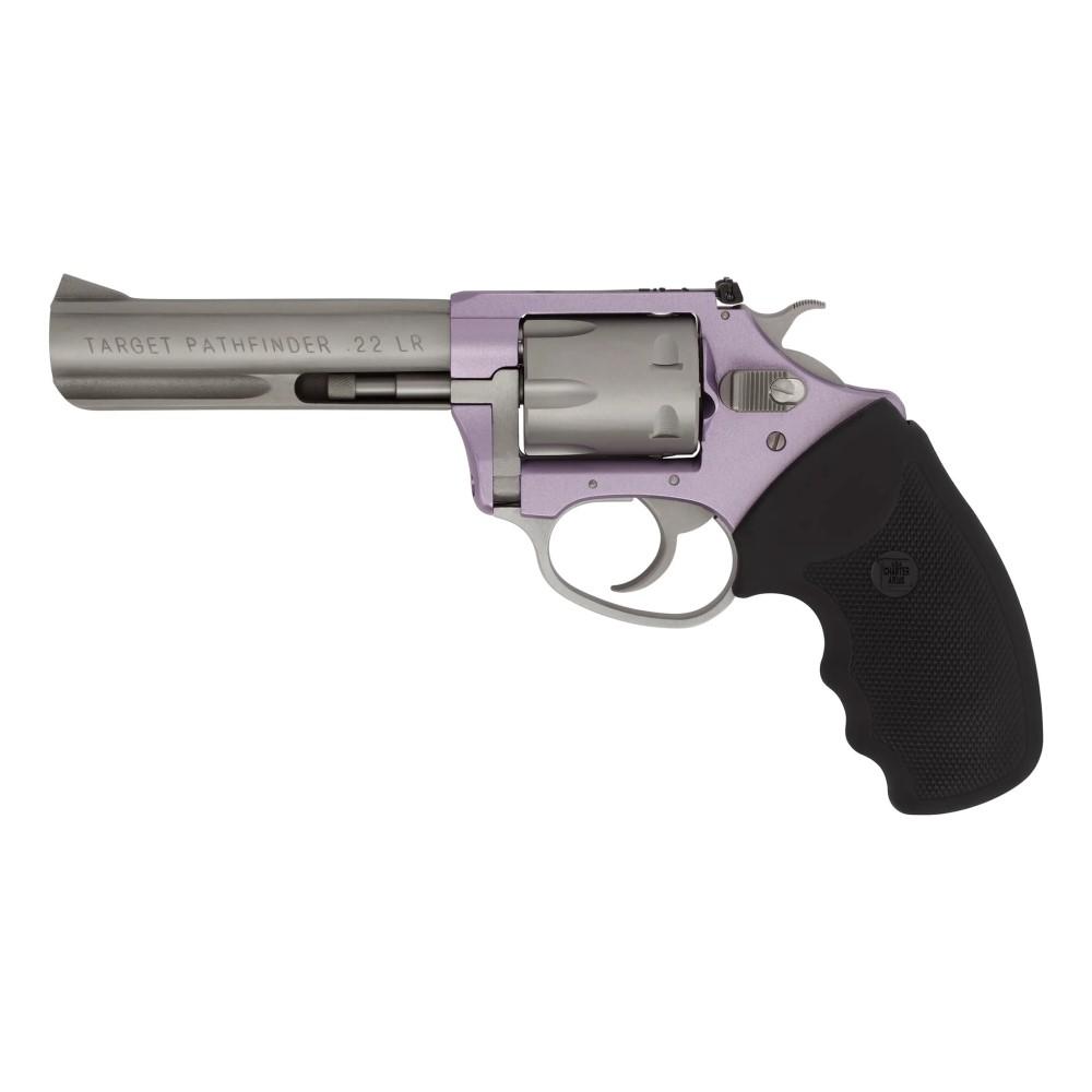 Charter Arms Target Pathfinder .22 LR 6rd Capacity 4.2" Barrel Lavender with Full Black Grip
