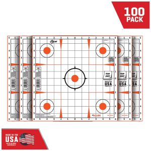 Allen EZ Aim Paper Targets 12" Peel Away Grid Orange and White 100 Pack