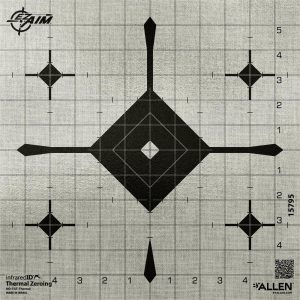 Allen EZ Aim Thermal ID Grid Bullseye Paper Target 12" x 12" - Gray