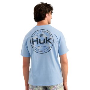 Huk Marlin Circle Short Sleeve Pocket Shirt Cerulean M