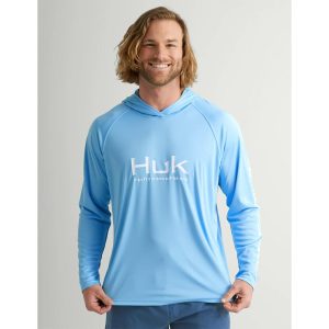Huk Vented Pursuit Long Sleeve Hoodie Marolina Blue S