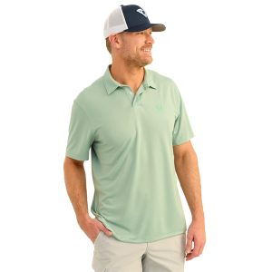 Huk Icon Polo Short Sleeve Shirt Fog Green 2XL