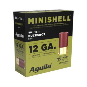 Aguila Minishell Shotshells 12ga 1-3/4 5/8oz 1200fps #4 & #1 Buck 25/ct