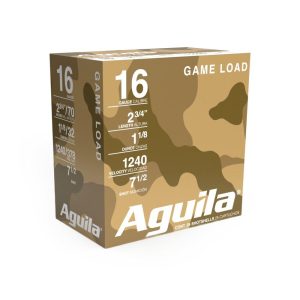 Aguila High Velocity Shotshells 16 ga 2-3/4" 1-1/8oz 1240 fps #7.5 25/ct