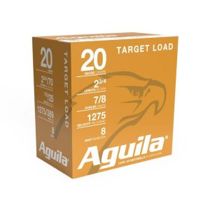 Aguila Target Shotshells 20 ga 2-3/4" 7/8oz 1275 fps #8 25/ct