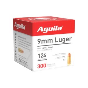 Aguila Handgun Ammunition 9mm Luger 124 gr FMJ 1115 fps 300/ct