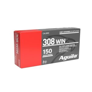 Aguila Rifle Ammunition .308 Win 150 gr FMJBT 2760 fps 20/ct