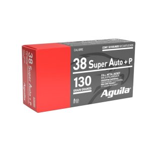 Aguila Handgun Ammunition .38 Super Auto+P 130 gr FMJ 1220 fps 50/ct