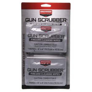 Birchwood Casey Scrubber Wipes Firearm Cleaner Take-Alongs -12/ct