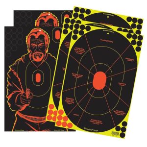 Birchwood Casey SHOOT-N-C 12" x 18" 3-Handgun Trainer & 2-Bad Guy Silhouette Target-5/ct