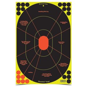 Birchwood Casey Shoot-N-C Handgun Trainer Paper Targets 12x18 5/ct with 90 Pasters