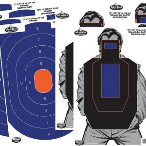 Birchwood Casey Dirty Bird Combo 12"x18" 4-Blue/Orange Oval & 4-Bad Guy IPSC Silhouette