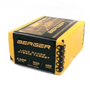 Berger Long Range Hybrid Target Rifle Bullets 6.5mm .264" 153.5gr LR Hybrid Target 500/rd