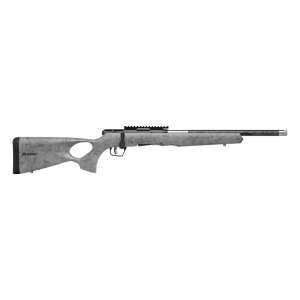 Savage Arms B17 Timberlite Thumbhole Rifle .17 HMR 10rd Magazine 18" 1/2x28 Threaded Barrel Grey with Black Spiderweb