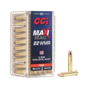 CCI Maxi-Mag Rimfire Ammunition .22 WMR 40 gr TMJ 1875 fps 2000/ct Case (40-50/ct Boxes)