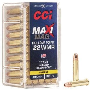 CCI Maxi-Mag Rimfire Ammunition .22 WMR 40 gr JHP 1875 fps 2000/ct Case (40-50/ct Boxes)