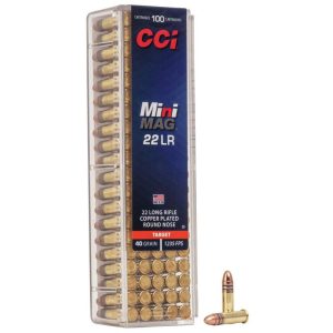 CCI Target Mini-Mag Rimfire Ammunition .22 LR 40 gr CPRN 1235 fps 5000/ct Case (50 Boxes)