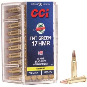 CCI TNT Green Rimfire Ammunition .17 HMR 16 gr HP 2500 fps 2000/ct Case (40-50/ct Boxes)
