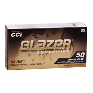 Blazer Brass Handgun Ammunition .45 Auto 230gr JHP 850 fps 50/ct