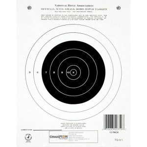 Champion Official NRA Paper Targets GTQ-3/1 50 yd Small Bore Rifle Single Bull 12/ct