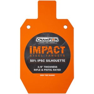Champion Impact Steel Silhouette Target 50% IPSC Rifle Rated Orange