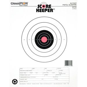 Champion Scorekeeper Targets Fluorescent Orange Bull 50 ft. Pistol Slow Fire 12/ct