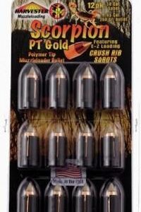 Harvester Muzzleloading Scorpion PT Gold Premium Polymer Tip Muzzleloader Bullets 50 Cal. Sabot 260 gr .451" Polymer Tip Bullet 12/pk