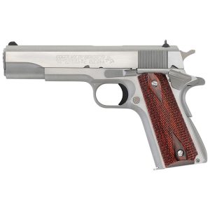 Colt 1911 Gov't Handgun .45 ACP 8rd Magazine 5" Barrel Brushed Stainless with Wood Grips