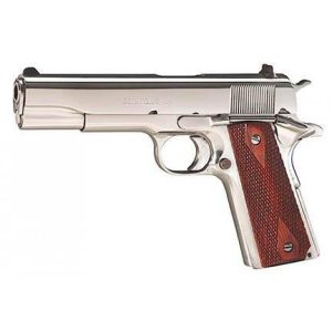 Colt Bright Government Handgun .45 Auto 7rd Magazine 5" Barrel Polished Steel Finish Wood Grips