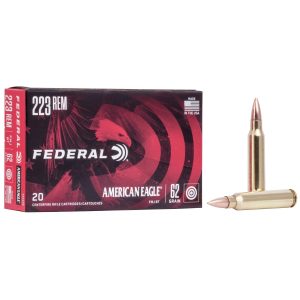 Federal American Eagle Rifle Ammunition .223 Rem 62 gr FMJ 3020 fps 20/rd