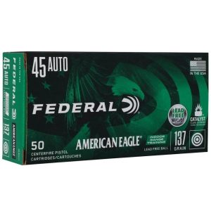 Federal American Eagle IRT Lead Free Handgun Ammunition .45 ACP 137gr FMJ 1200 fps 50/ct