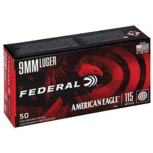 American Eagle Handgun Ammunition 9mm 115 gr FMJ 1000/ct