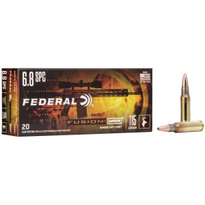 Federal Fusion MSR Rifle Ammunition 6.8mm SPC 115 gr SP 2470 fps 20/ct