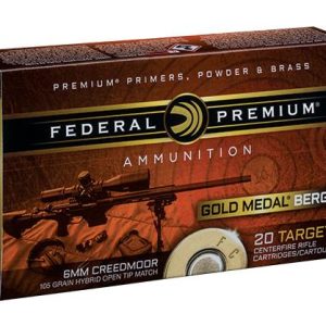 Federal Gold Medal Berger Hybrid Rifle Ammunition 6mm Creedmoor 105gr BTHP 3025 fps 20/ct