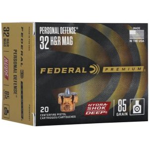 Federal Hydra-Shok Deep Handgun Ammunition .32 H&R 85 gr JHP 1025 fps 20/ct