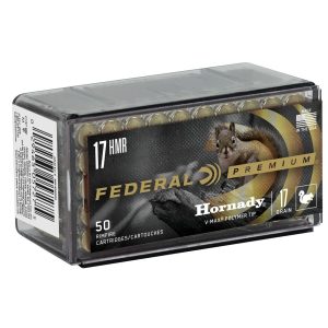 Federal Premium V-Shok Rimfire Ammunition .17 HMR 17 gr V-MAX 50/ct