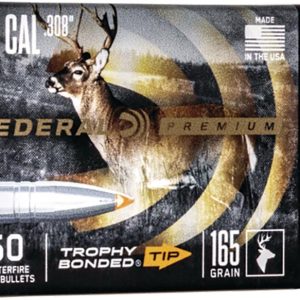FEDERAL .308 CALIBER 165GR TROPHY BONDED TIP CB BULLET 50RD