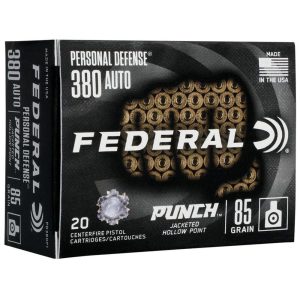 Federal Personal Defense Punch Handgun Ammunition .380 Auto 85 gr JHP 1000 fps 20/ct