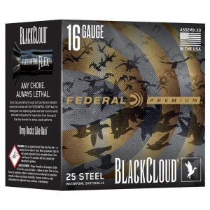 Federal Black Cloud Waterfowl Shotshells 16ga 2-3/4" 7/8oz 1450fps #4 25/ct