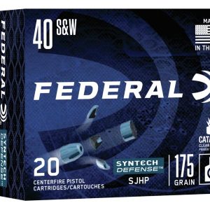 Federal Syntech Defense Handgun Ammunition .40 S&W SJHP1050 fps 20/ct