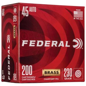 Federal Champion Training Handgun Ammunition .45 ACP 230 gr FMJ 890 fps 200/ct