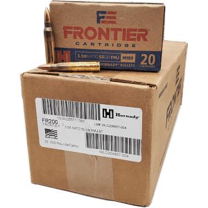 Hornady Frontier NATO FM193 Rifle Ammunition 5.56mm 55 gr FMJ 3240 fps 500/ct Case (25-20ct Boxes)