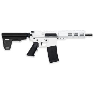 GLFA 223 Wylde Braced Pistol .223 Wylde 30rd Magazine 7.5" Stainless Steel Barrel White Finish